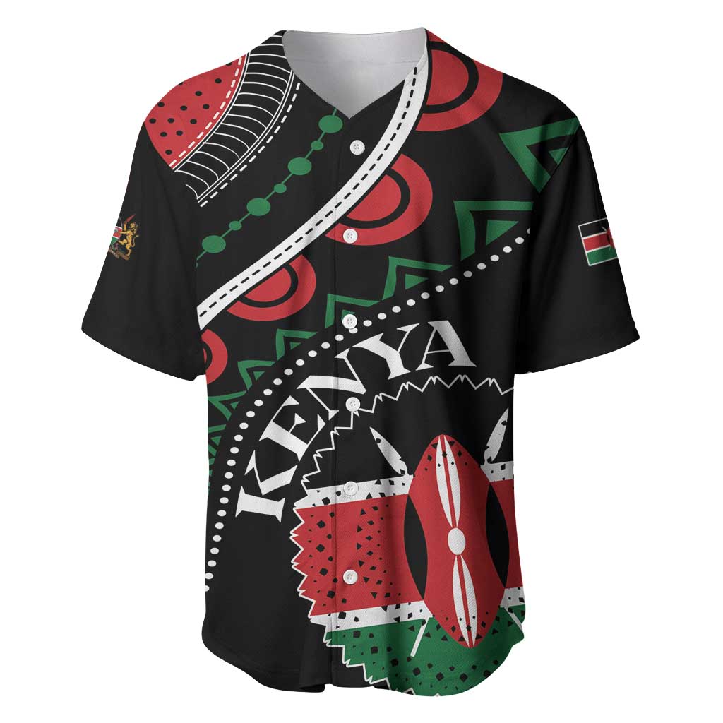 Personalized Kenya Baseball Jersey Harambee African Pattern