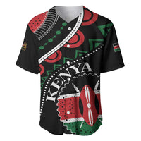 Black baseball jersey with bold African pattern, open collar, short sleeves, custom text