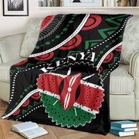 Black Kenya-themed throw blanket on cream sofa, large central graphic with “KENYA”