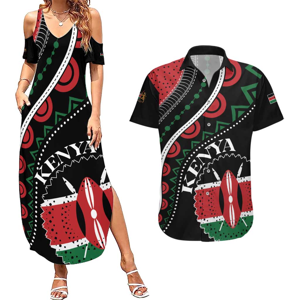 Personalized Kenya Couples Matching Summer Maxi Dress and Hawaiian Shirt Harambee African Pattern