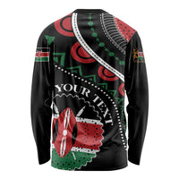 Unisex black long sleeve shirt with African pattern and large back graphic design