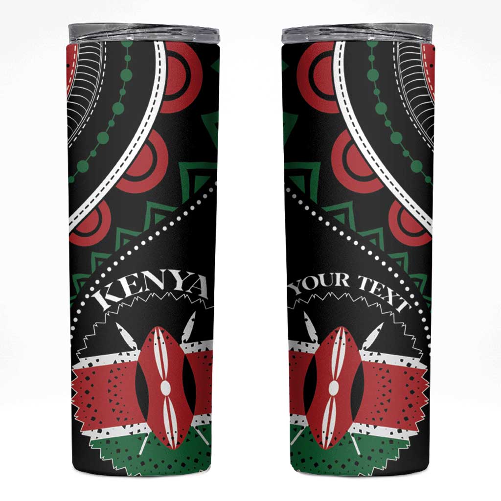 Personalized Kenya Skinny Tumbler Harambee African Pattern