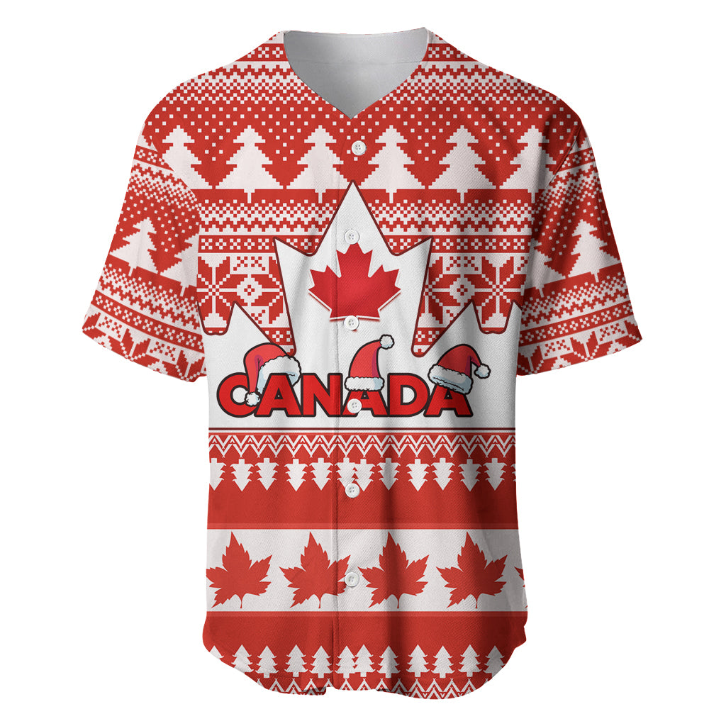 Custom Canada Christmas Baseball Jersey Maple Leaf Unique Style - Wonder Print Shop