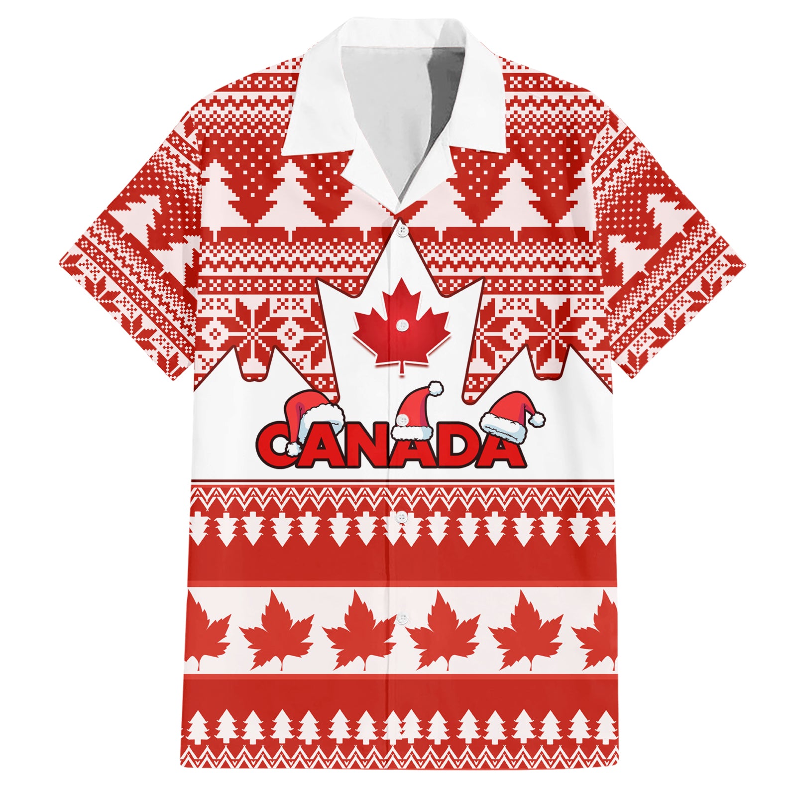 Custom Canada Christmas Hawaiian Shirt Maple Leaf Unique Style - Wonder Print Shop