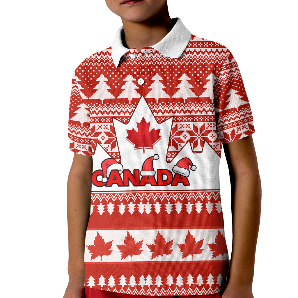 Custom Canada Christmas Kid Polo Shirt Maple Leaf Unique Style - Wonder Print Shop