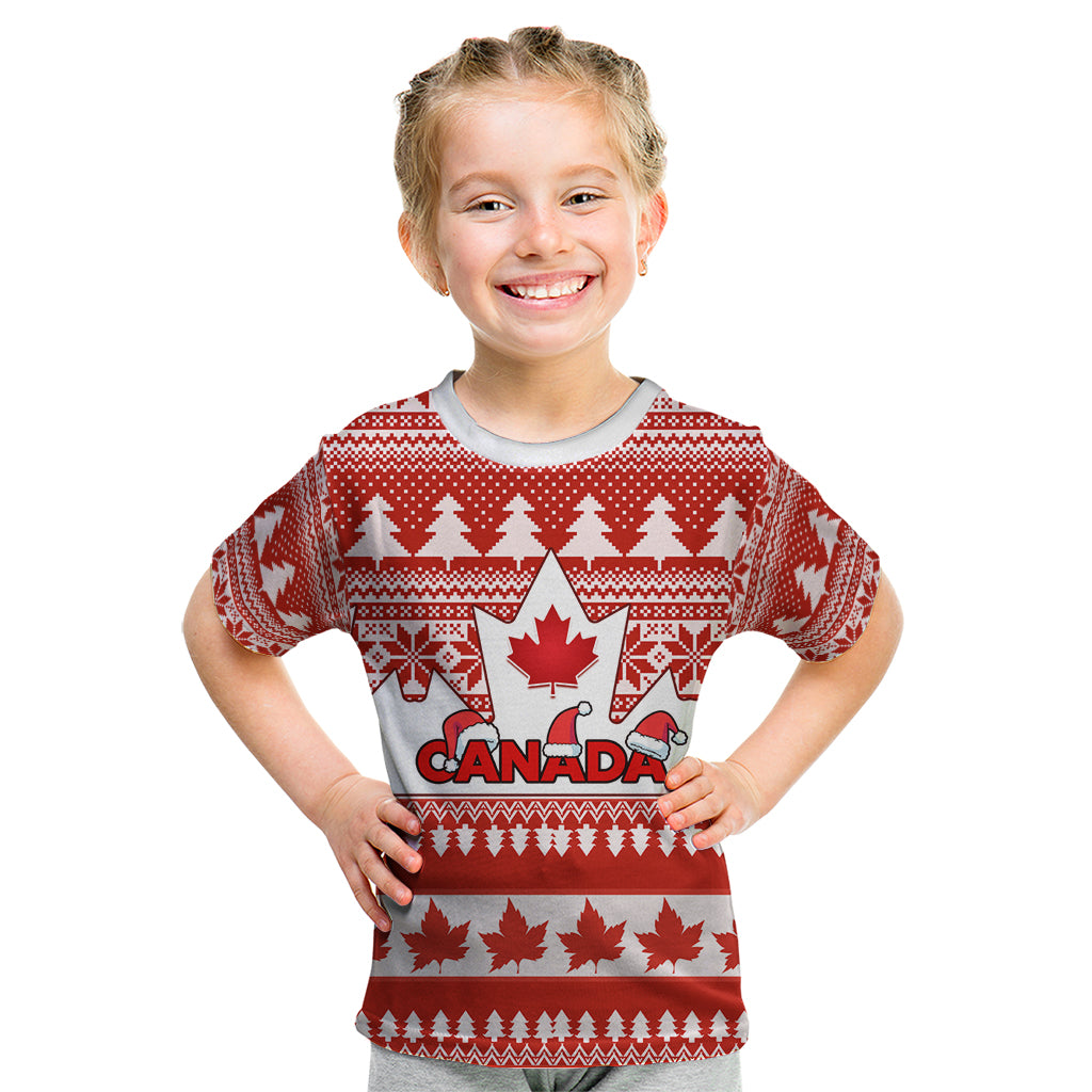 Custom Canada Christmas Kid T Shirt Maple Leaf Unique Style - Wonder Print Shop