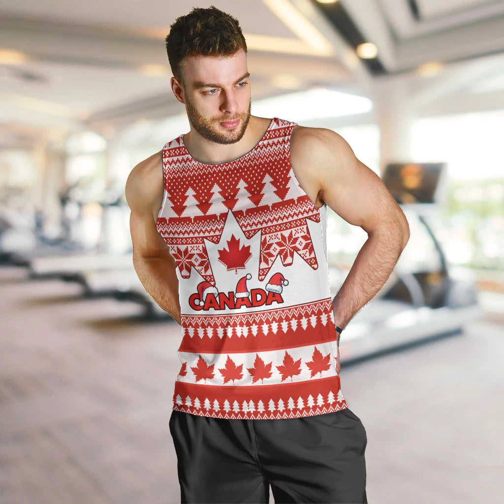 Custom Canada Christmas Men Tank Top Maple Leaf Unique Style - Wonder Print Shop