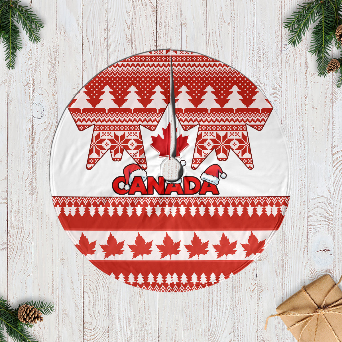 Canada Christmas Tree Skirt Maple Leaf Unique Style - Wonder Print Shop