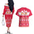 Custom Poland Christmas Couples Matching Off The Shoulder Long Sleeve Dress and Hawaiian Shirt Wesolych Swiat Polish Eagle - Wonder Print Shop