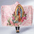 Virgen de Guadalupe Hooded Blanket Rose Flower Mexican Aztec Pattern