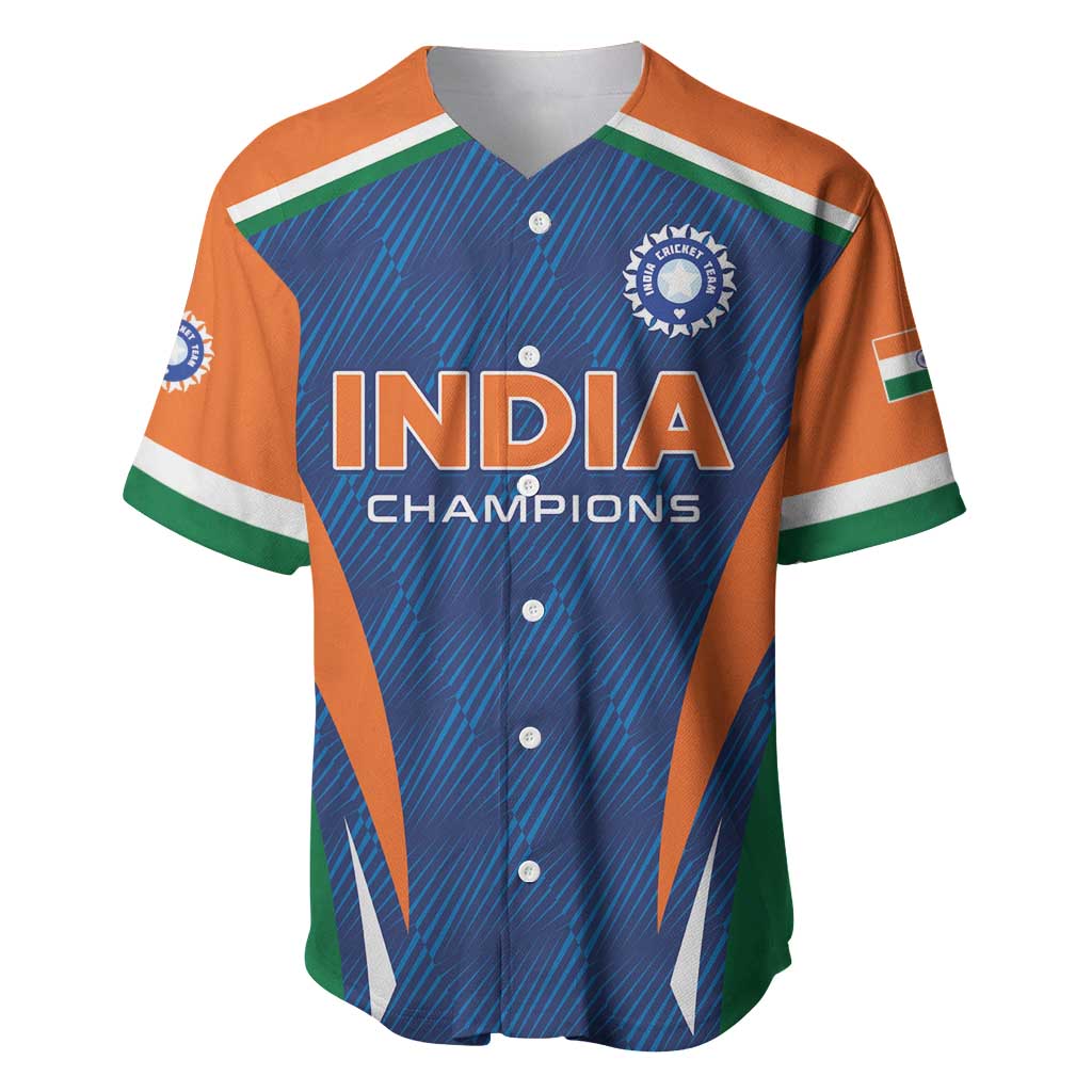 Custom India Cricket Baseball Jersey The Men In Blue Champions - Wonder Print Shop