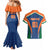 Custom India Cricket Couples Matching Mermaid Dress and Hawaiian Shirt The Men In Blue Champions - Wonder Print Shop