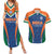 Custom India Cricket Couples Matching Summer Maxi Dress and Hawaiian Shirt The Men In Blue Champions - Wonder Print Shop