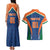 Custom India Cricket Couples Matching Tank Maxi Dress and Hawaiian Shirt The Men In Blue Champions - Wonder Print Shop