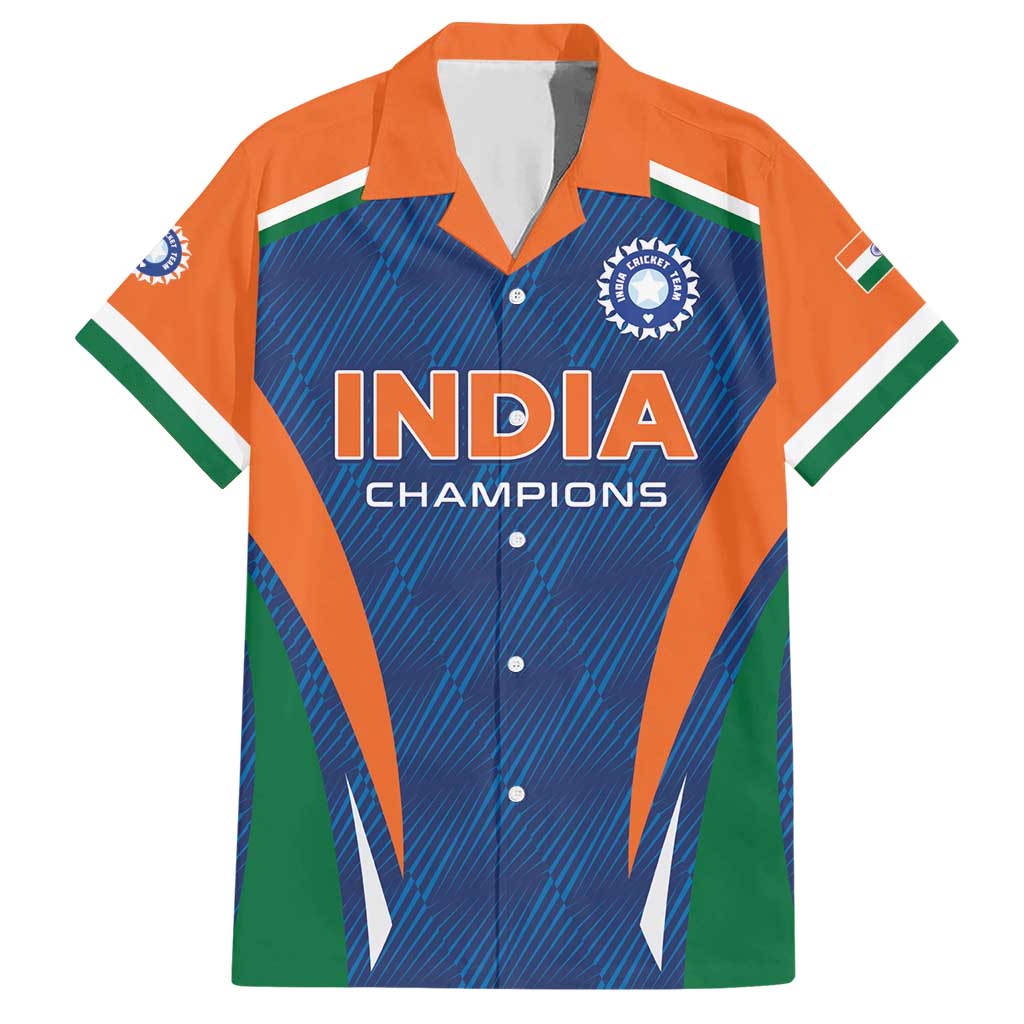 Custom India Cricket Hawaiian Shirt The Men In Blue Champions - Wonder Print Shop