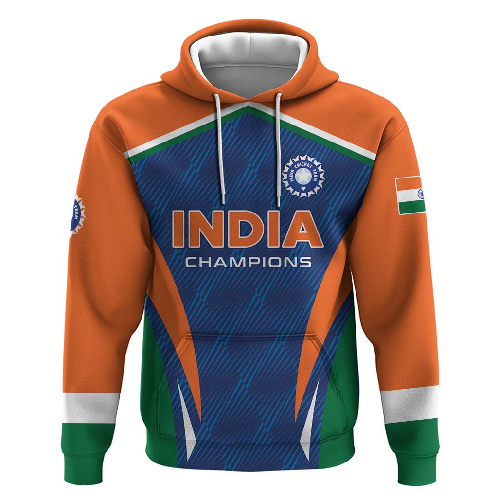 Custom India Cricket Hoodie The Men In Blue Champions - Wonder Print Shop