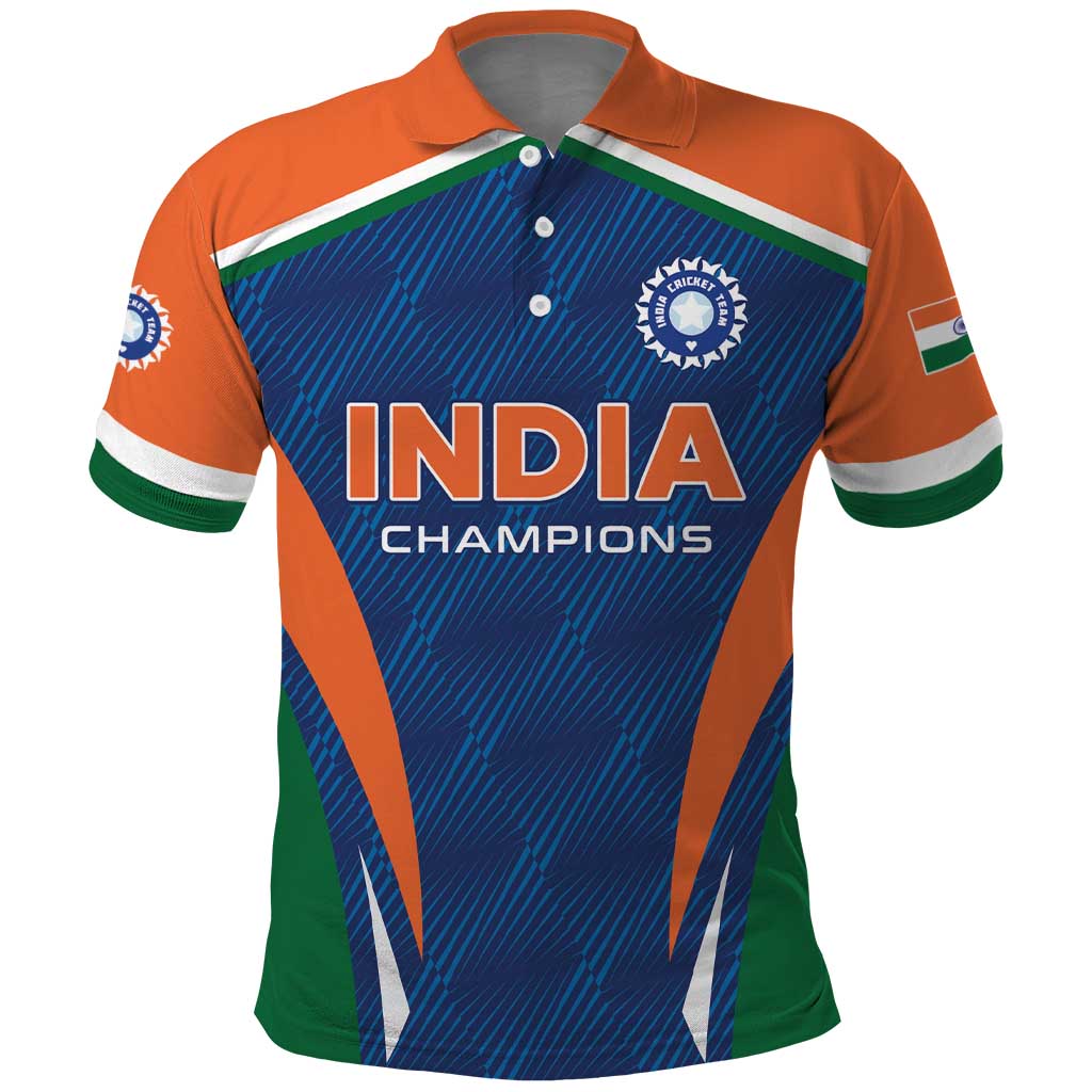 Custom India Cricket Polo Shirt The Men In Blue Champions - Wonder Print Shop