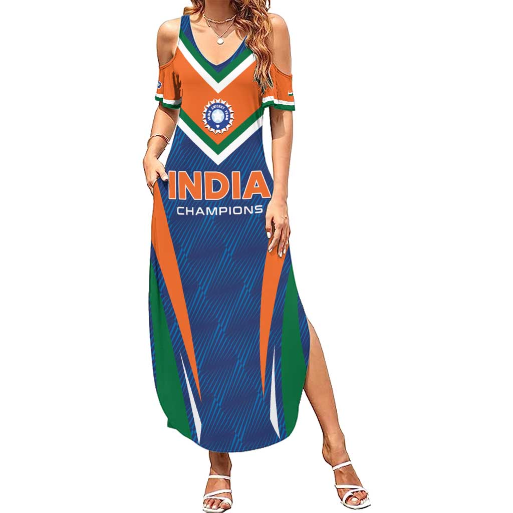 Custom India Cricket Summer Maxi Dress The Men In Blue Champions