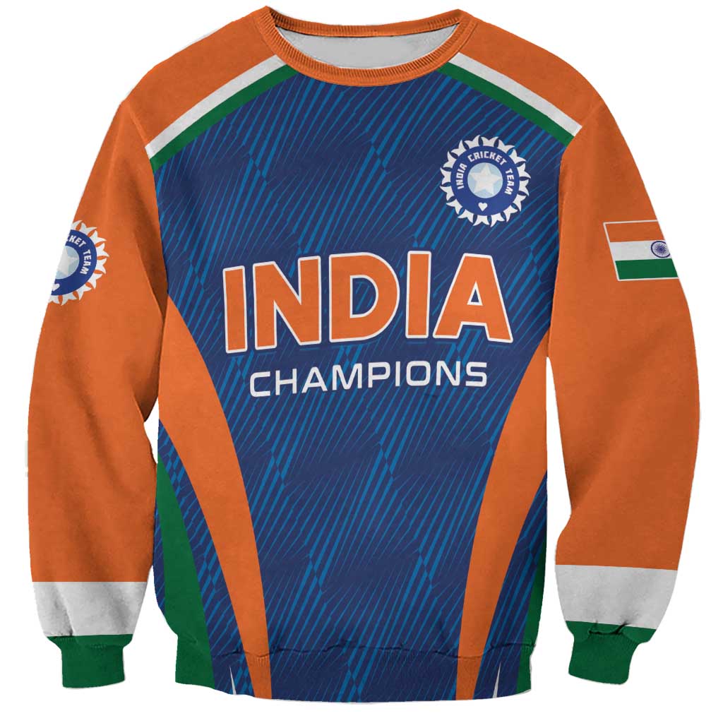 Custom India Cricket Sweatshirt The Men In Blue Champions