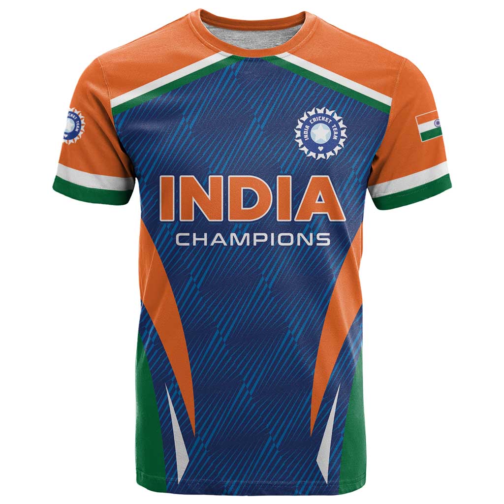 Custom India Cricket T Shirt The Men In Blue Champions