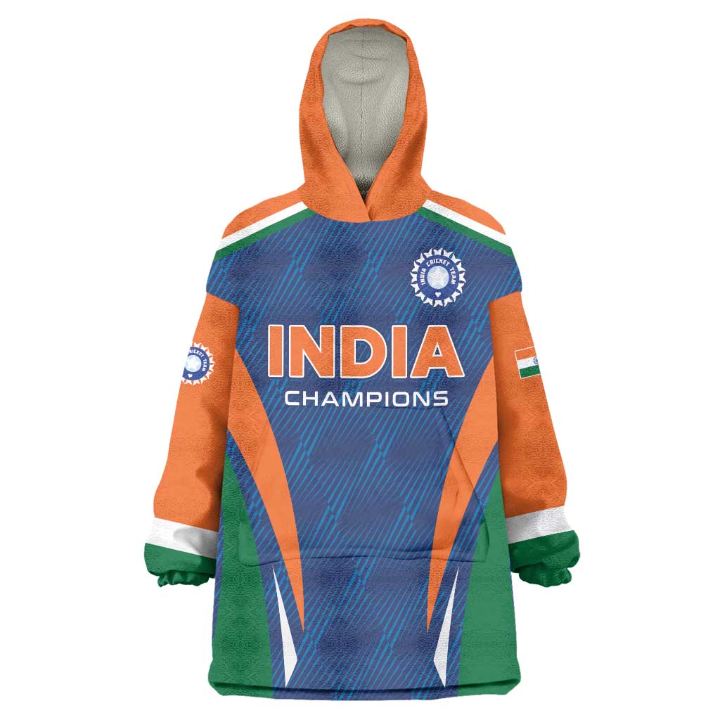 Custom India Cricket Wearable Blanket Hoodie The Men In Blue Champions