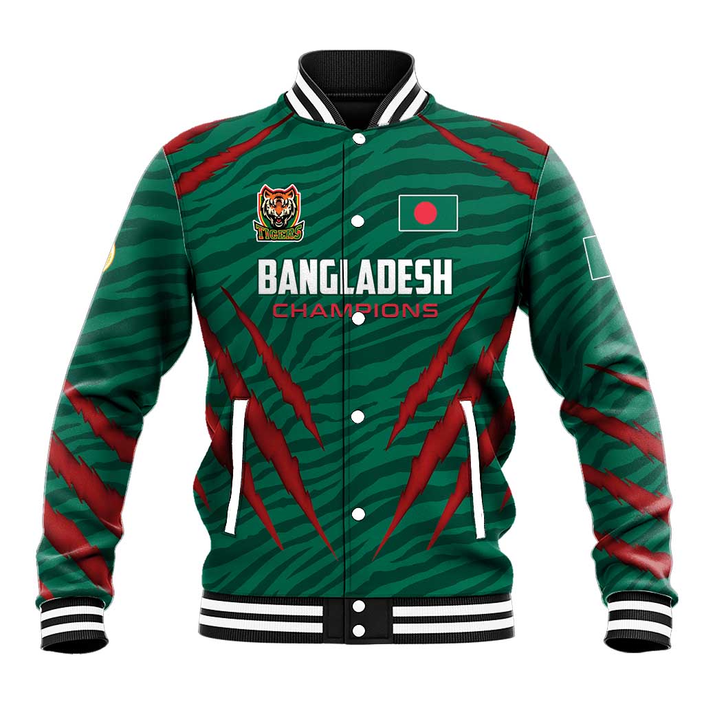 Custom Bangladesh Cricket Baseball Jacket The Tigers Go Champions - Wonder Print Shop