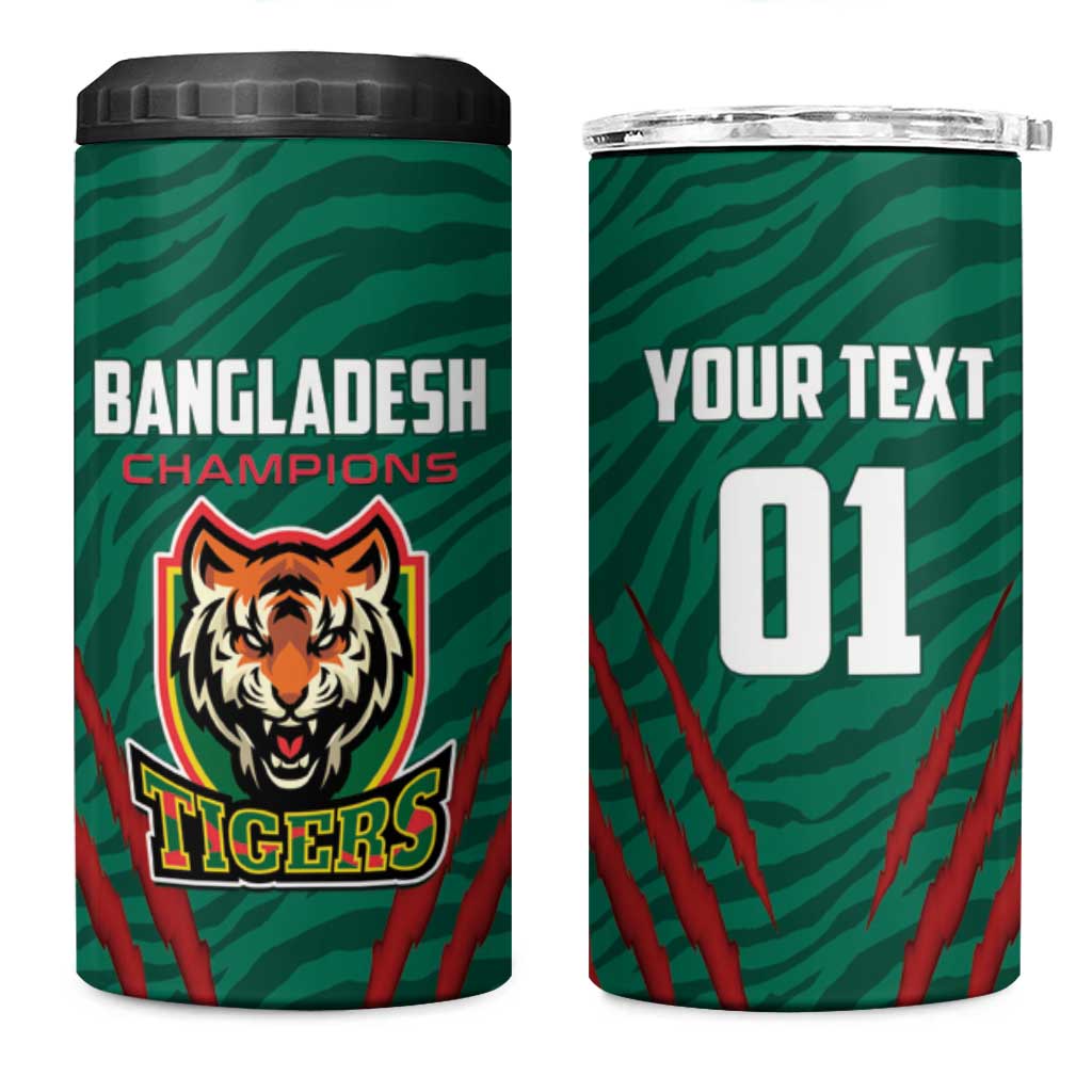 Custom Bangladesh Cricket 4 in 1 Can Cooler Tumbler The Tigers Go Champions - Wonder Print Shop