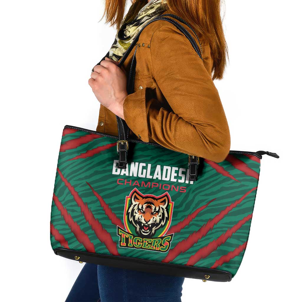 Bangladesh Cricket Leather Tote Bag The Tigers Go Champions - Wonder Print Shop