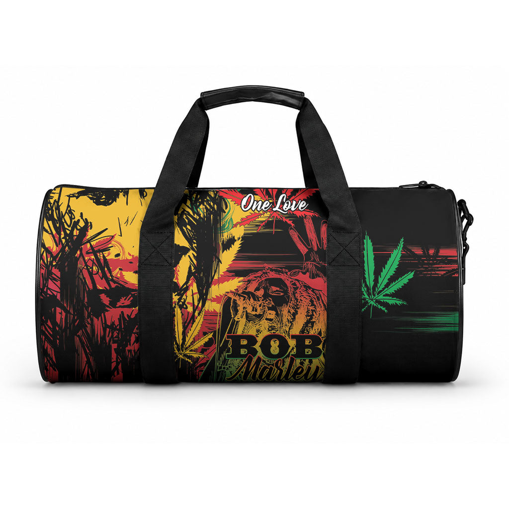 Reggae King Marley One Love Duffle Bag Rastafarian Lion Grunge