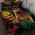 Reggae King Marley One Love Quilt Bed Set Rastafarian Lion Grunge - Wonder Print Shop