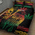 Reggae King Marley One Love Quilt Bed Set Rastafarian Lion Grunge - Wonder Print Shop