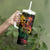 Personalized Reggae King Marley One Love Tumbler With Handle Rastafarian Lion Grunge