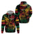 Personalized Reggae King Marley One Love Zip Hoodie Rastafarian Lion Grunge