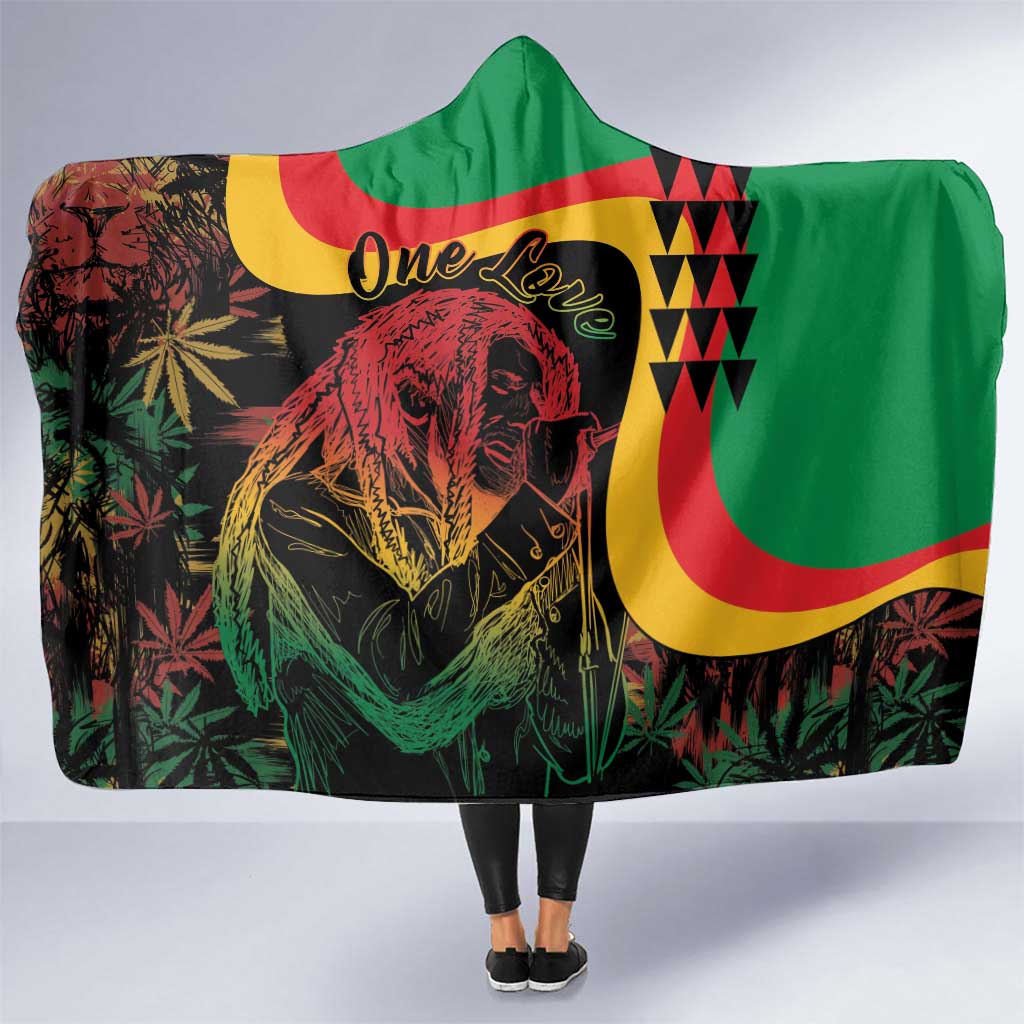 Legend Reggae Marley Hooded Blanket Kakau Jawaiian