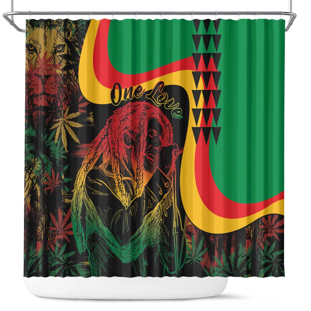 Legend Reggae Marley Shower Curtain Kakau Jawaiian - Wonder Print Shop