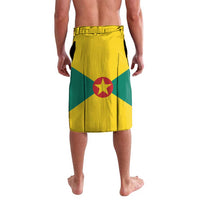 Flag-print swim shorts with red star emblem and yellow-green panel design