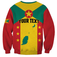 Personalized crewneck sweatshirt with Grenada flag graphic and 'YOUR TEXT' on back