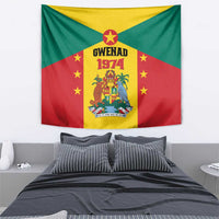 Grenada coat of arms tapestry flag featuring GWENAD 1974 emblem with yellow star above