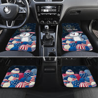 Set of car floor mats with patriotic bunny and Easter eggs, 'Your Text' personalization