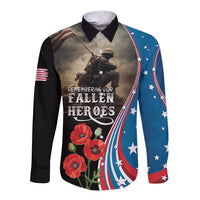 US Memorial Day 2025 Long Sleeve Button Shirt Remembering Our Fallen Heroes