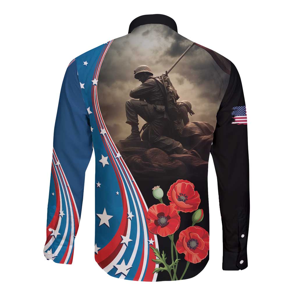 US Memorial Day 2025 Long Sleeve Button Shirt Remembering Our Fallen Heroes