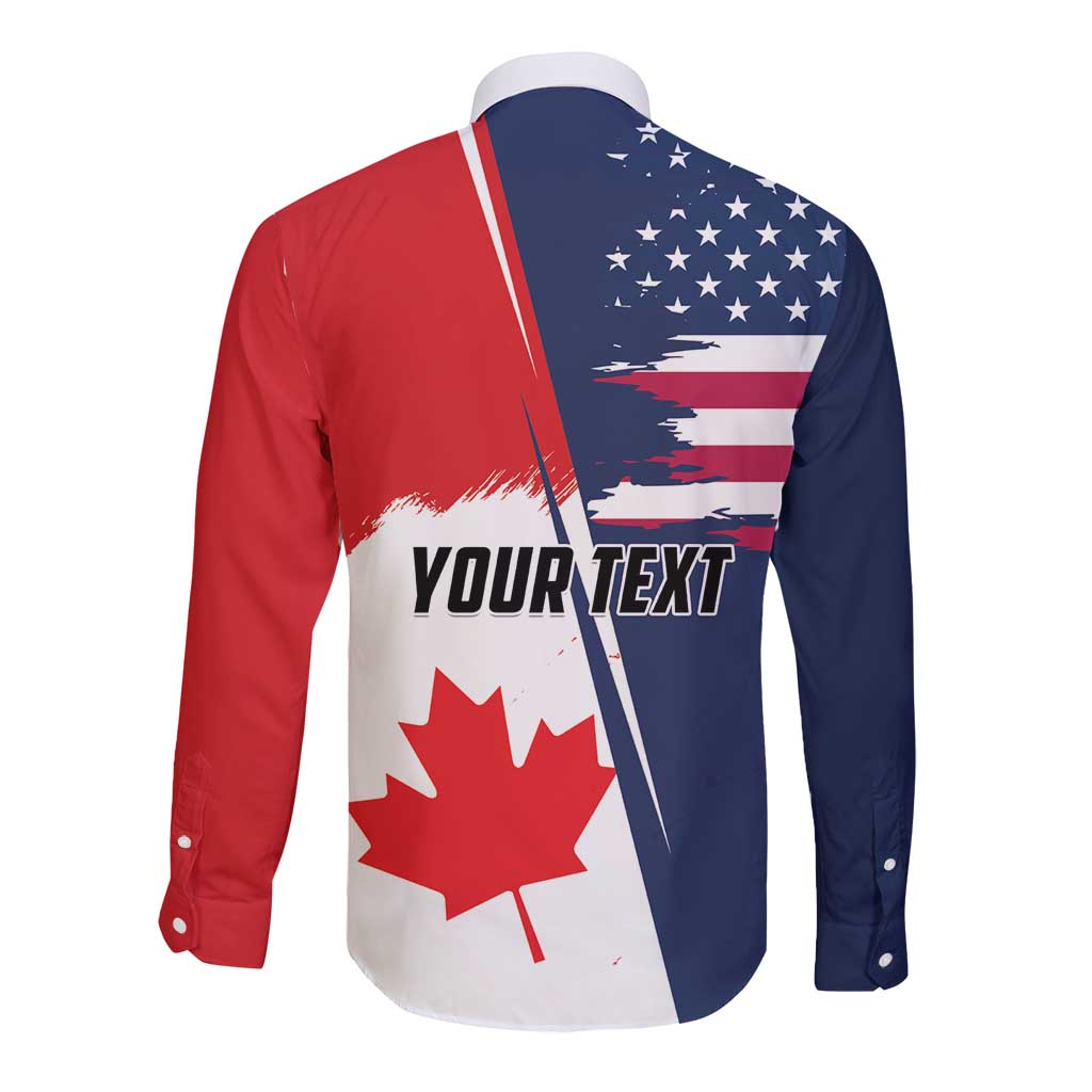 Personalized Canada Goose x USA Band Eagle Faced Off Long Sleeve Button Shirt