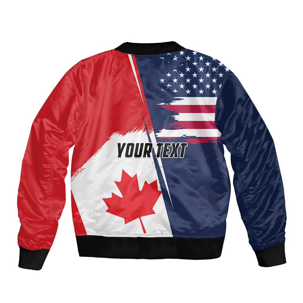 Personalized Canada Goose x USA Band Eagle Faced Off Sleeve Zip Bomber Jacket