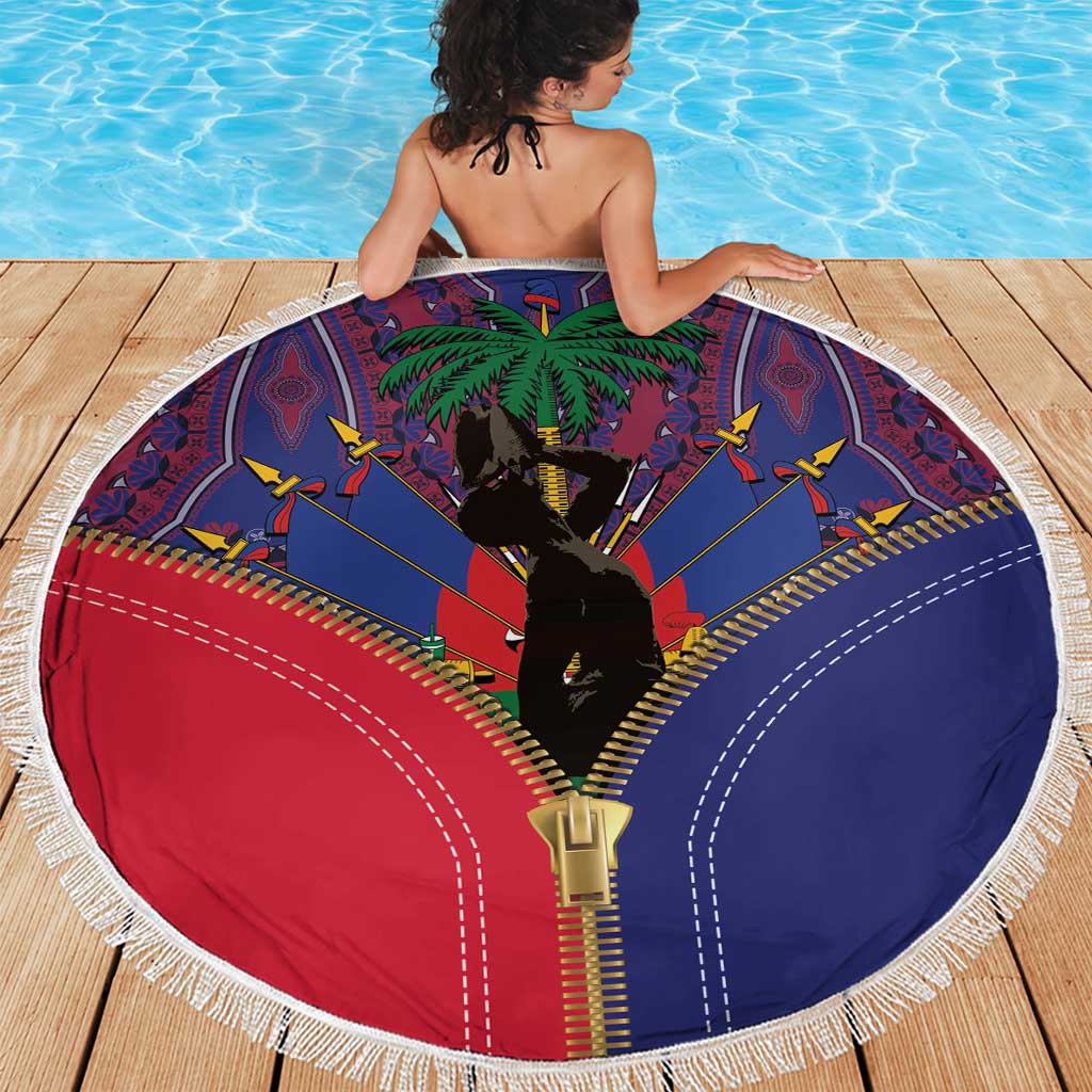 Haiti Heritage Month Beach Blanket Zipper Stylized