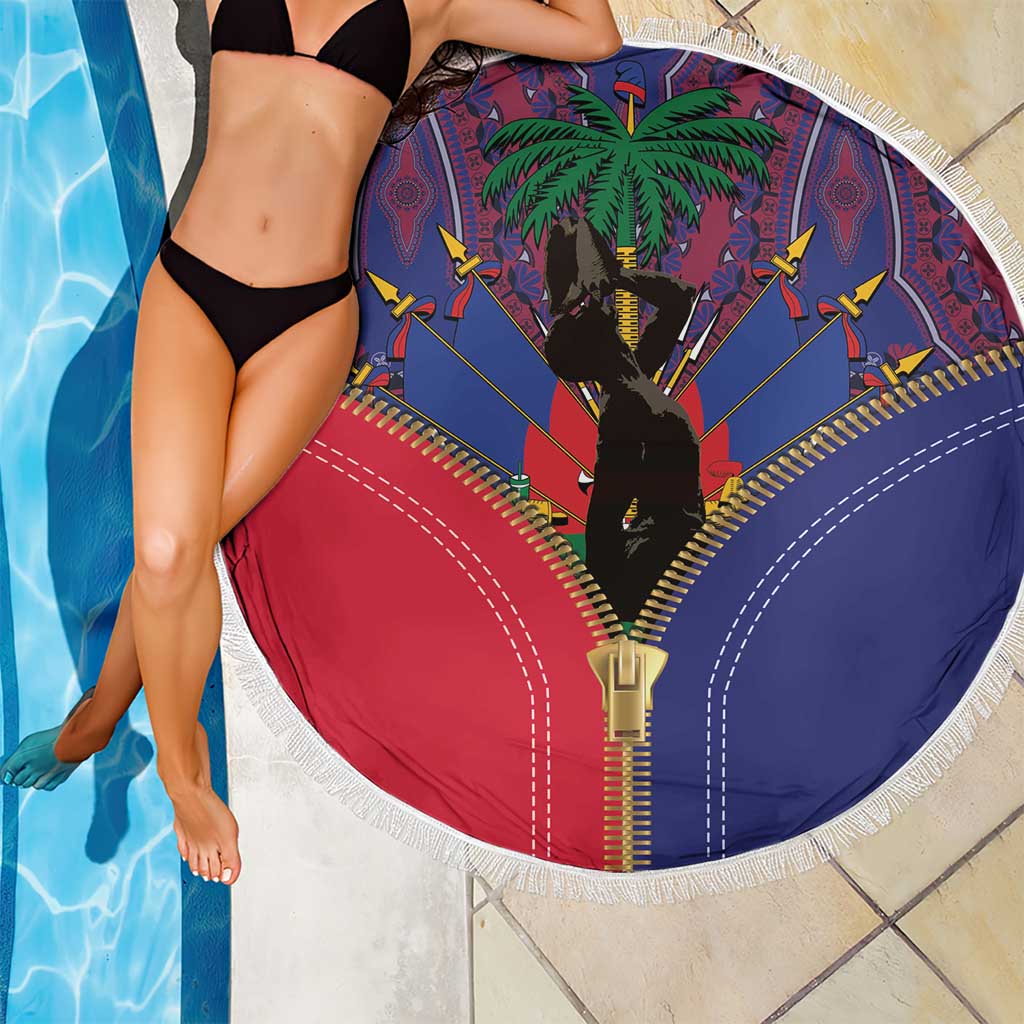 Haiti Heritage Month Beach Blanket Zipper Stylized