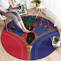Haiti Heritage Month Round Carpet Zipper Stylized