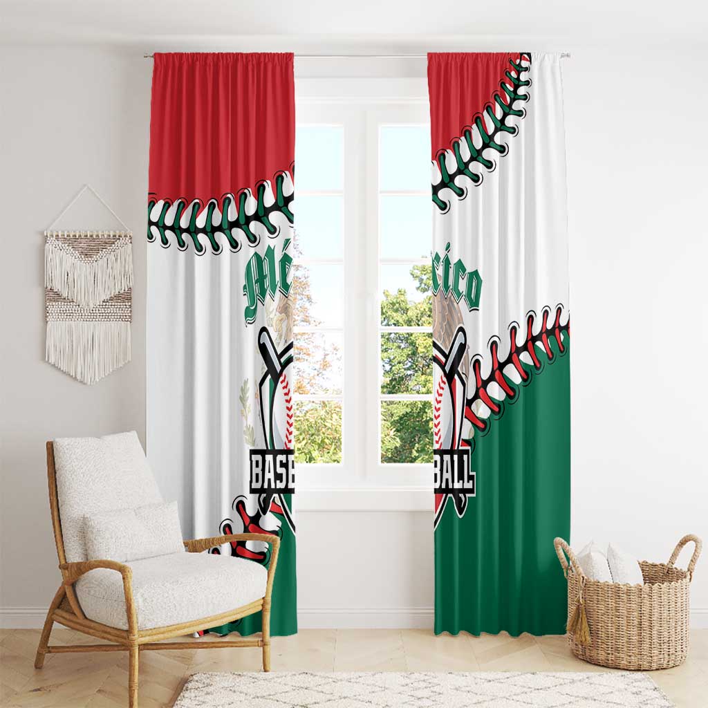 Baseball Mexico Window Curtain Come On Mexican Team