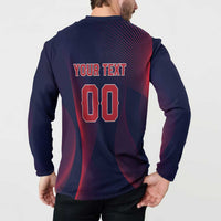 Custom Baseball Japan Button Sweatshirt Japan Samurai Go Champions