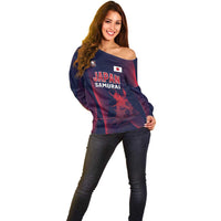 Custom Baseball Japan Off Shoulder Sweater Japan Samurai Go Champions