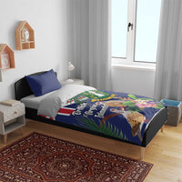 British Virgin Islands Bedding Set Two Turtle Doves Tropical Flowers